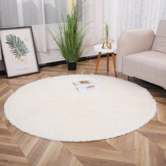 Soft Round Rug for Kids Bedroom Fluffy Carpets Shaggy Rugs Teepee Mat