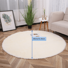 Soft Round Rug for Kids Bedroom Fluffy Carpets Shaggy Rugs Teepee Mat