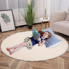 Soft Round Rug for Kids Bedroom Fluffy Carpets Shaggy Rugs Teepee Mat