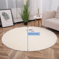 Soft Round Rug for Kids Bedroom Fluffy Carpets Shaggy Rugs Teepee Mat