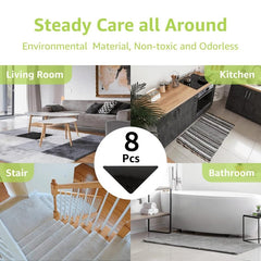 8pcs Non Slip Rug Tape for Hardwood Floors and Tiles