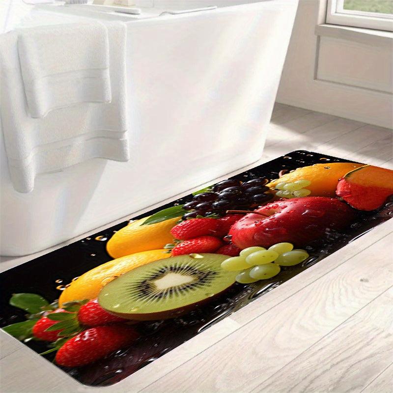 Flannel Fruit Kitchen Runner Rug Non Slip Cushioned Carpet Waterproof Mat