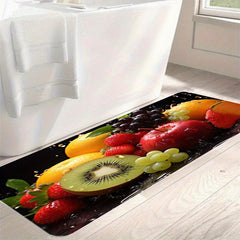 Flannel Fruit Kitchen Runner Rug Non Slip Cushioned Carpet Waterproof Mat