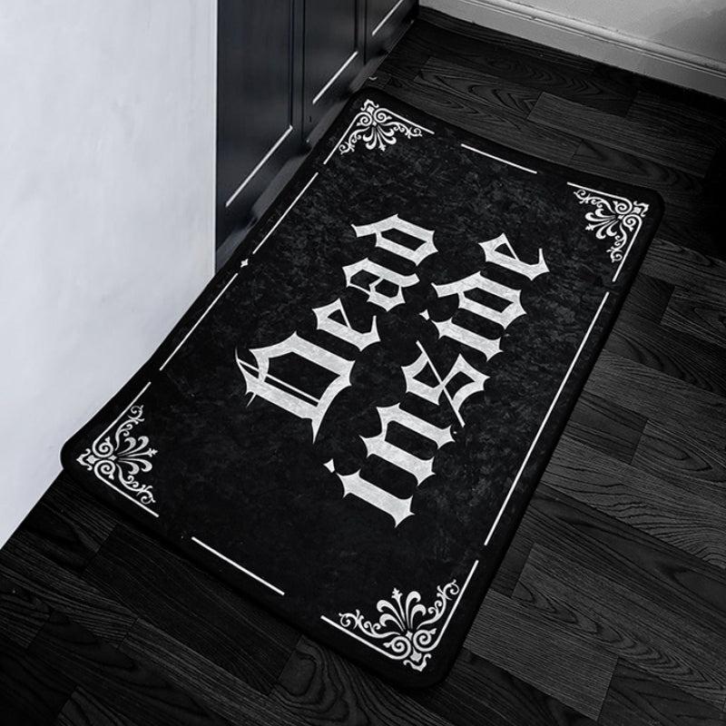Gothic Welcome Door Mat and Bedroom Rug with Plush Caret