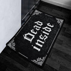 Gothic Welcome Door Mat and Bedroom Rug with Plush Caret