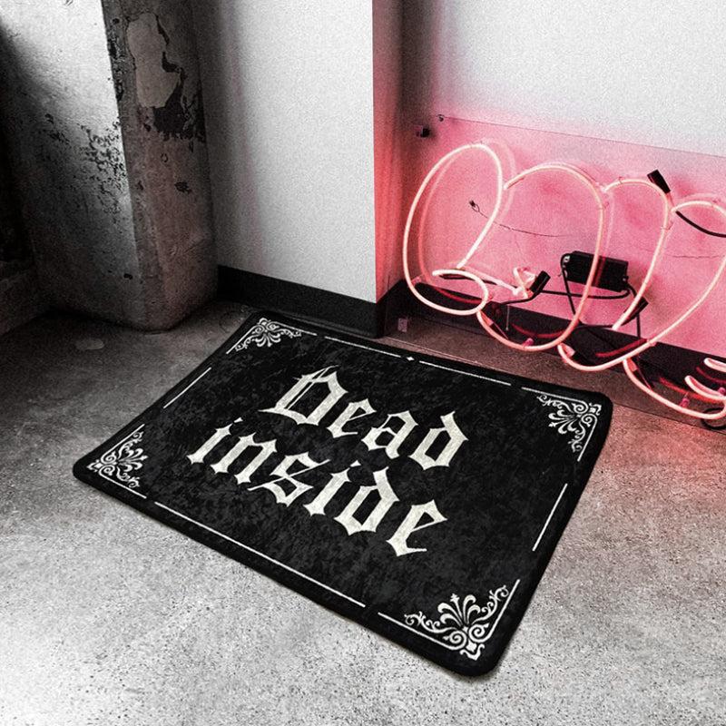 Gothic Welcome Door Mat and Bedroom Rug with Plush Caret
