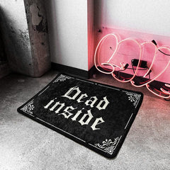 Gothic Welcome Door Mat and Bedroom Rug with Plush Caret