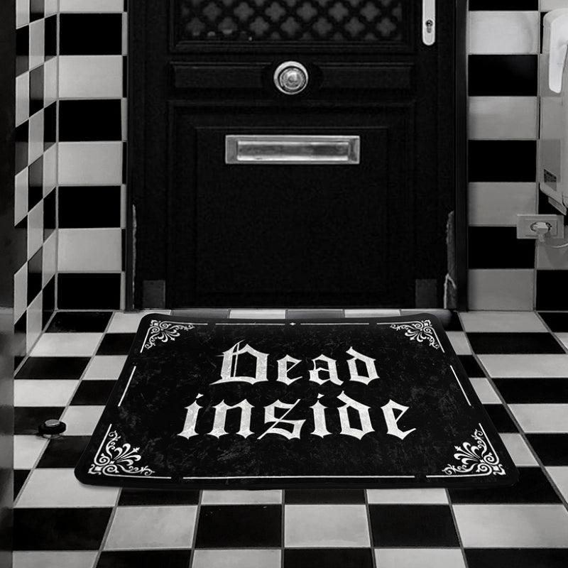 Gothic Welcome Door Mat and Bedroom Rug with Plush Caret