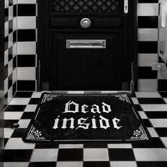 Gothic Welcome Door Mat and Bedroom Rug with Plush Caret