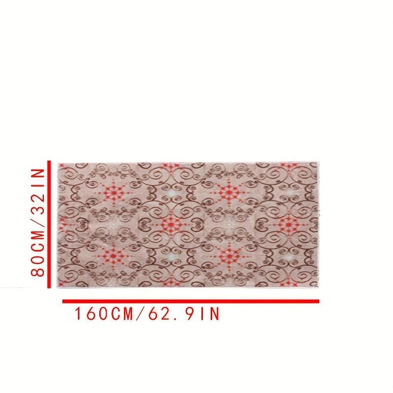 Red Vintage Non Slip Kitchen Rugs - Boho Anti Fatigue Carpet Mat