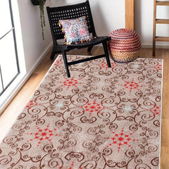 Red Vintage Non Slip Kitchen Rugs - Boho Anti Fatigue Carpet Mat