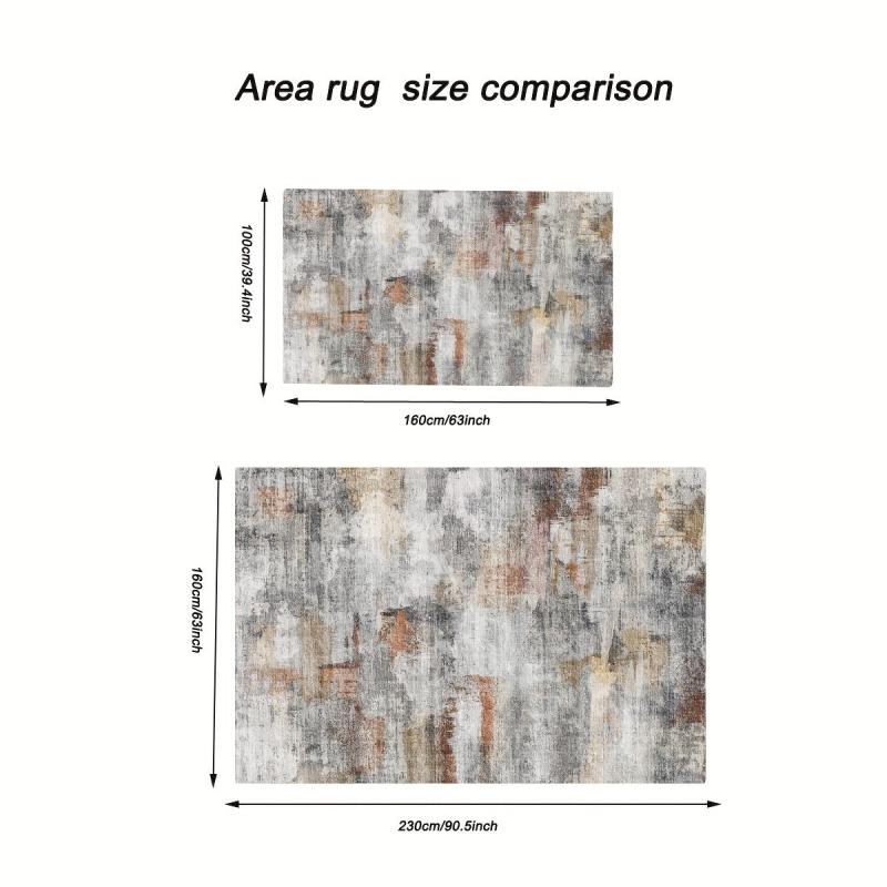 Modern Abstract Area Rug Soft Faux Sheepskin Floor Mat Non Slip TPR Backing