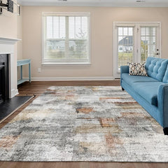 Modern Abstract Area Rug Soft Faux Sheepskin Floor Mat Non Slip TPR Backing