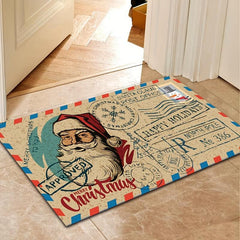 Non Slip Christmas Doormat Indoor Outdoor Entrance Mat Machine Washable Xmas