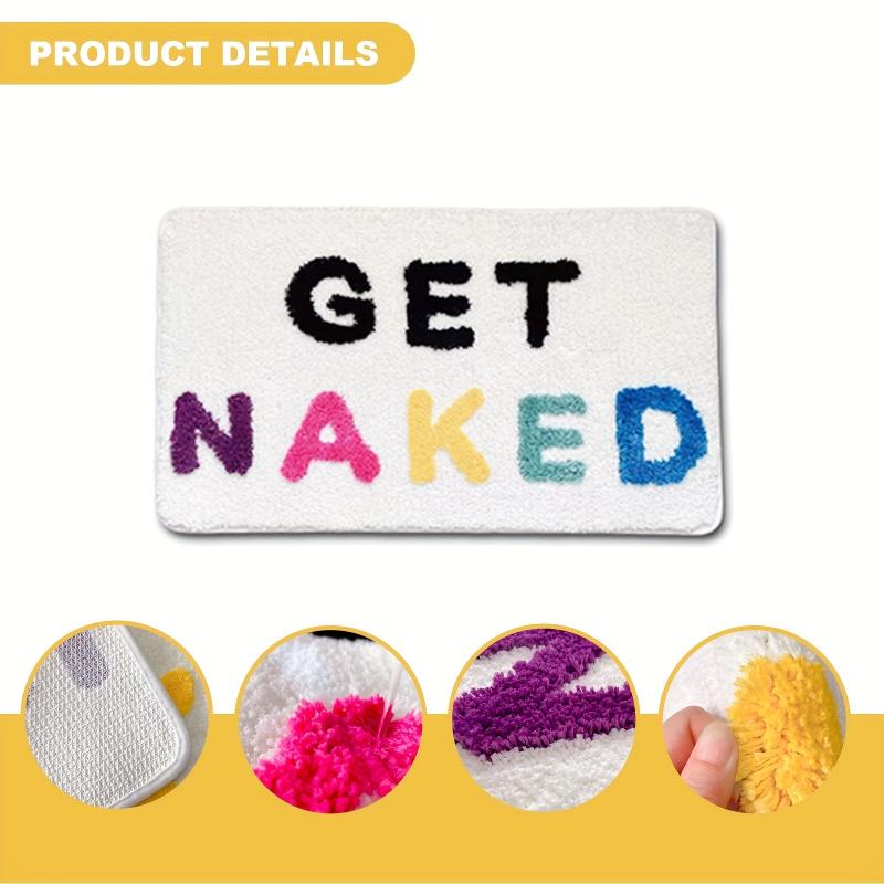 1pc Letter Pattern Bathroom Floor Mat Soft Funny Bath Rug Non slip Bath Mat