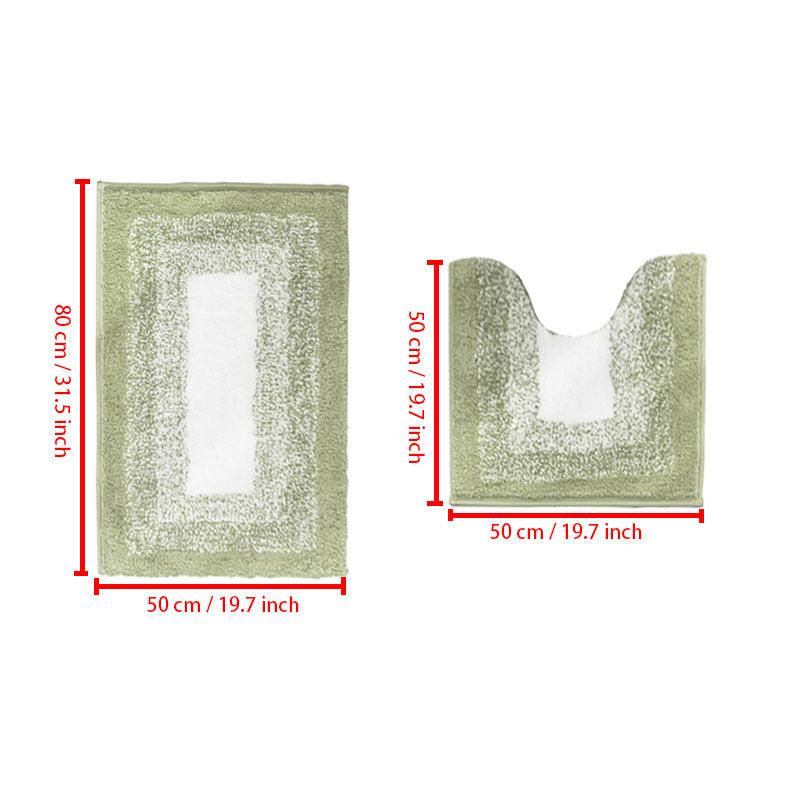 2pcs Non Slip Bathroom Mats Set Gradient Water Absorbing Toilet U Shape Mat