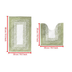 2pcs Non Slip Bathroom Mats Set Gradient Water Absorbing Toilet U Shape Mat