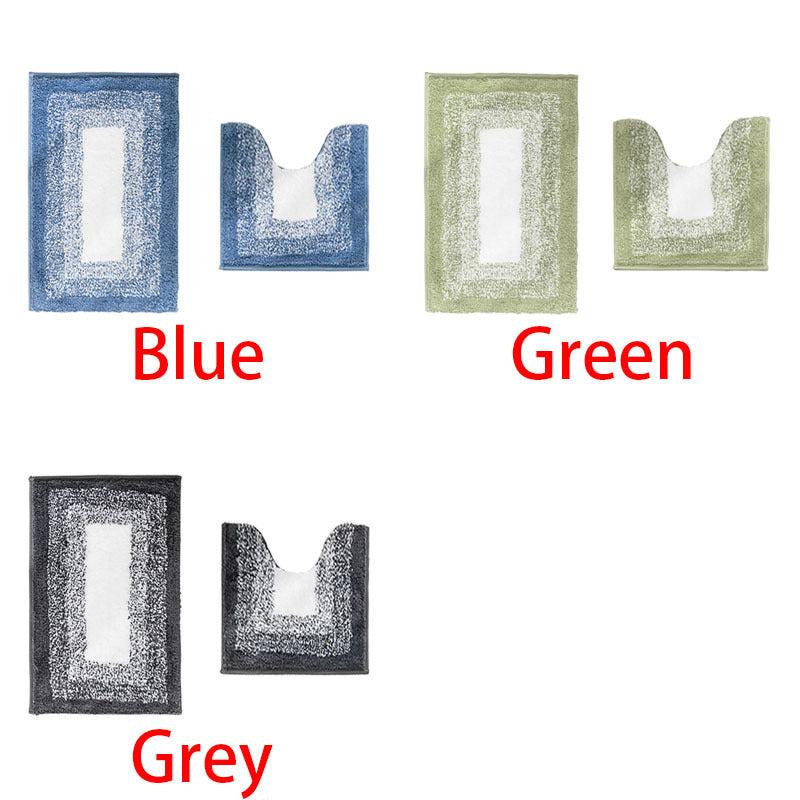 2pcs Non Slip Bathroom Mats Set Gradient Water Absorbing Toilet U Shape Mat