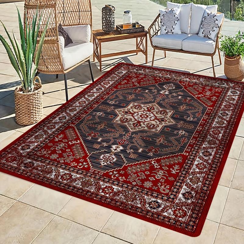 Vintage Boho Area Rugs Non-slip Stain Resistant Fluffy Rug