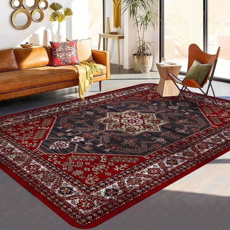 Vintage Boho Area Rugs Non-slip Stain Resistant Fluffy Rug