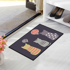 Cartoon Kitten Door Mat Absorbent Non Slip Rug