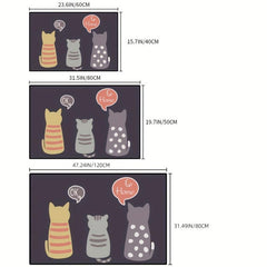 Cartoon Kitten Door Mat Absorbent Non Slip Rug