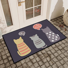 Cartoon Kitten Door Mat Absorbent Non Slip Rug