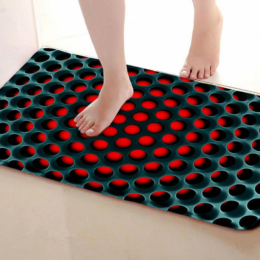 3D Illusion Bathtub Flannel Rug - Non Slip Absorbent Bath Floor Carpet