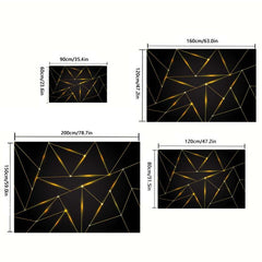 Modern Abstract Geometric Area Rug Contemporary Golden Line Pattern Carpet