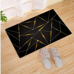 Modern Abstract Geometric Area Rug Contemporary Golden Line Pattern Carpet