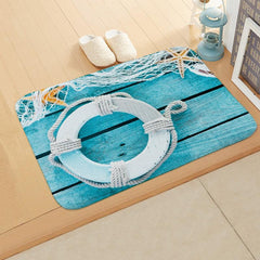 Retro Dolphin Floor Mat Marine Life Underwater World Digital Printed