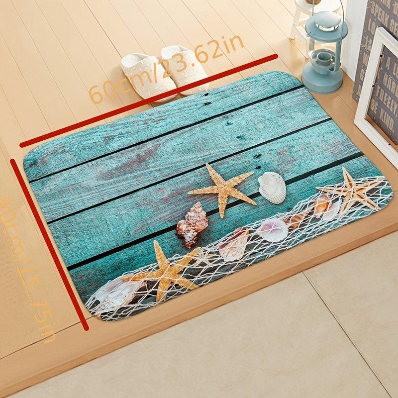 Retro Dolphin Floor Mat Marine Life Underwater World Digital Printed