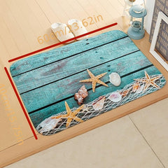 Retro Dolphin Floor Mat Marine Life Underwater World Digital Printed