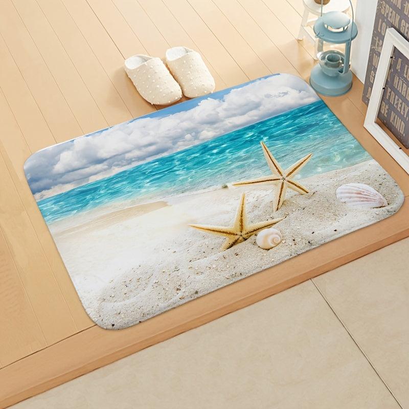Retro Dolphin Floor Mat Marine Life Underwater World Digital Printed