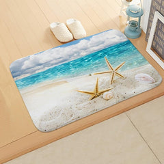 Retro Dolphin Floor Mat Marine Life Underwater World Digital Printed
