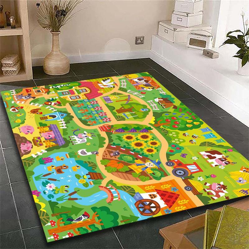 Cartoon Farm Kitchen Rug Animal Carpet Living Room Bedroom Decoration