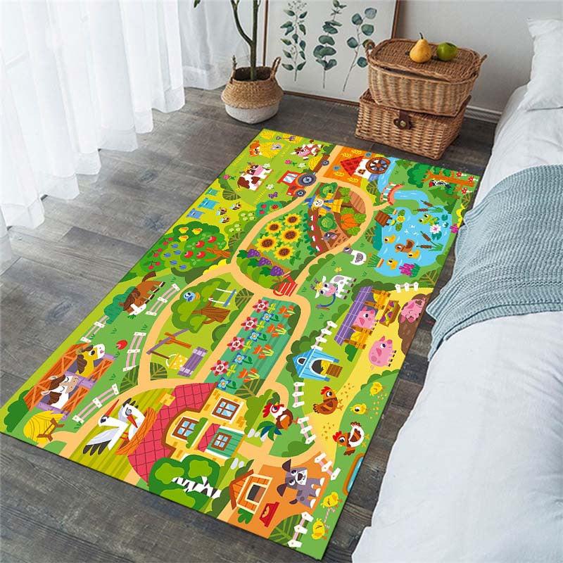 Cartoon Farm Kitchen Rug Animal Carpet Living Room Bedroom Decoration