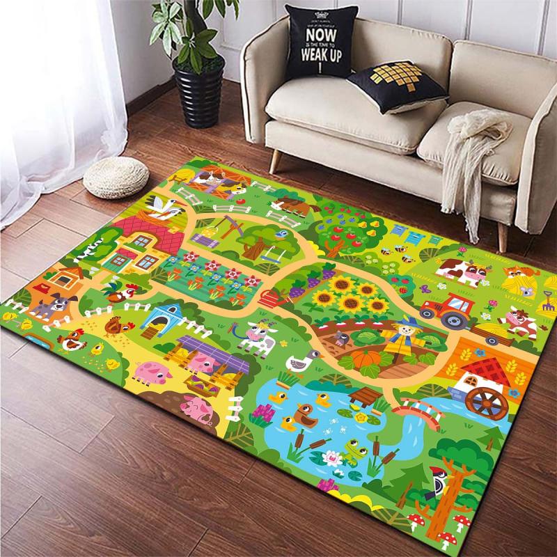 Cartoon Farm Kitchen Rug Animal Carpet Living Room Bedroom Decoration