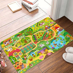 Cartoon Farm Kitchen Rug Animal Carpet Living Room Bedroom Decoration