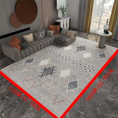 Geometric Moroccan Living Room Carpet Non Slip Soft Padded Area Rug 47x62in