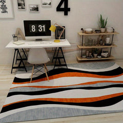 Modern Geometric Area Rug Soft Non-Slip Nordic Carpet, Washable Low Pile Mat