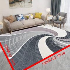 Nordic Abstract Velvet Carpet TPR Anti Slip Living Room Sofa Bedroom Floor
