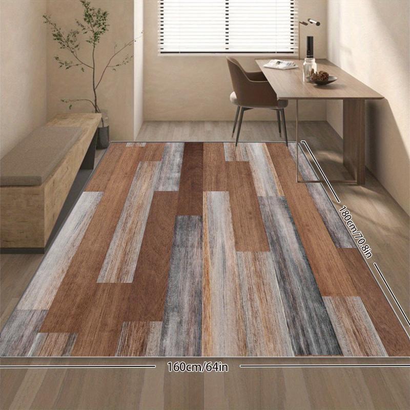 Vintage Wood Print Rug 2X6ft Low Pile Area Rug Bedroom Hallway Easy to Clean