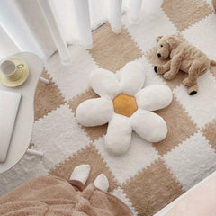 Interlocking Fluffy Puzzle Flooring Tiles Soft Climbing Area Rugs