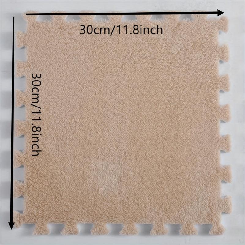 Interlocking Fluffy Puzzle Flooring Tiles Soft Climbing Area Rugs