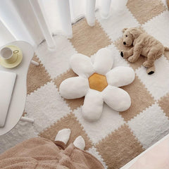Interlocking Fluffy Puzzle Flooring Tiles Soft Climbing Area Rugs
