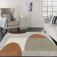 Stain Resistant Geometric Area Rug for Living Room, Dining Room, and Bedroom