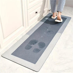 2pcs Non Slip Kitchen Floor Mat Absorbent Runner Rug 3.5mm Thick Diatom Mud Mat