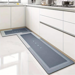 2pcs Non Slip Kitchen Floor Mat Absorbent Runner Rug 3.5mm Thick Diatom Mud Mat
