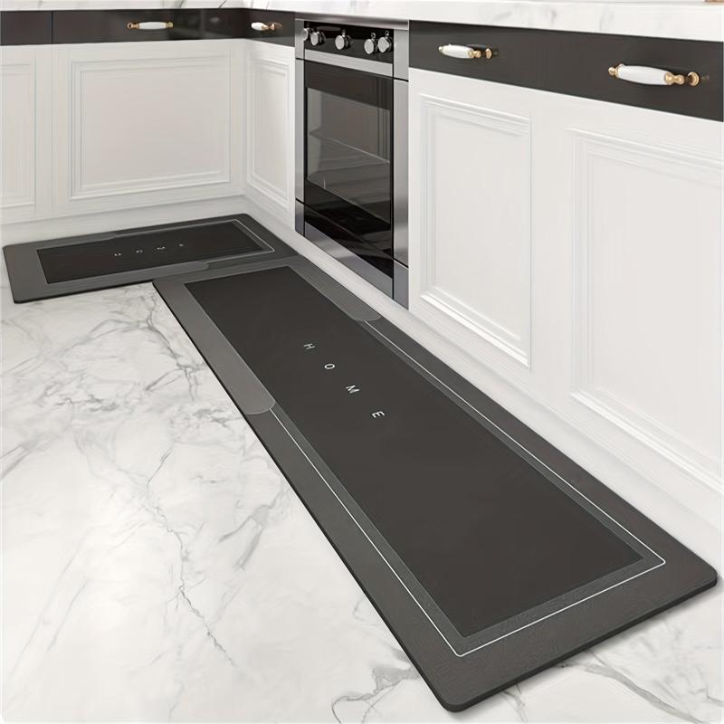 2pcs Non Slip Kitchen Floor Mat Absorbent Runner Rug 3.5mm Thick Diatom Mud Mat